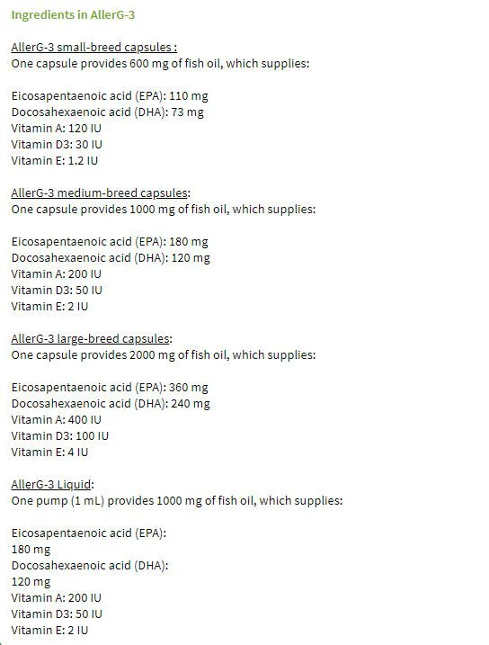 AllerG-3 Omega-3 Capsule Supplement For Medium Dogs - Image 3