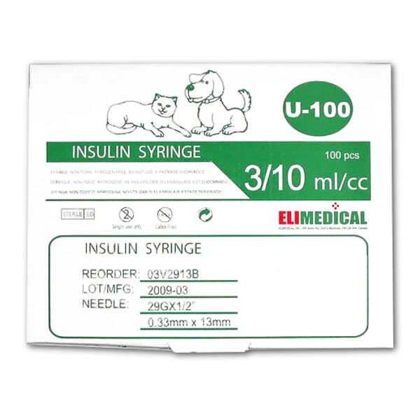 Elimedical Veterinary Syringe U-100 0.3 mL 29G x 1/2 Inch - Image 5